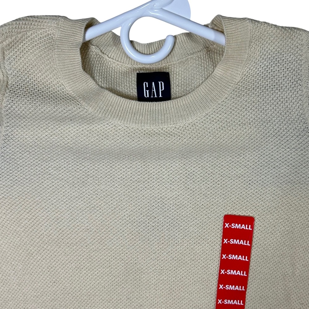 GAP Womens Oyster Gray Seedstitch Crewneck‎ Sweater XS Cotton Blend Brand New